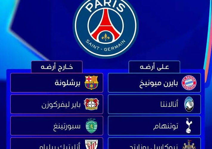 مباريات باريس سان جيرمان في دوري أبطال أوروبا 2025-2026