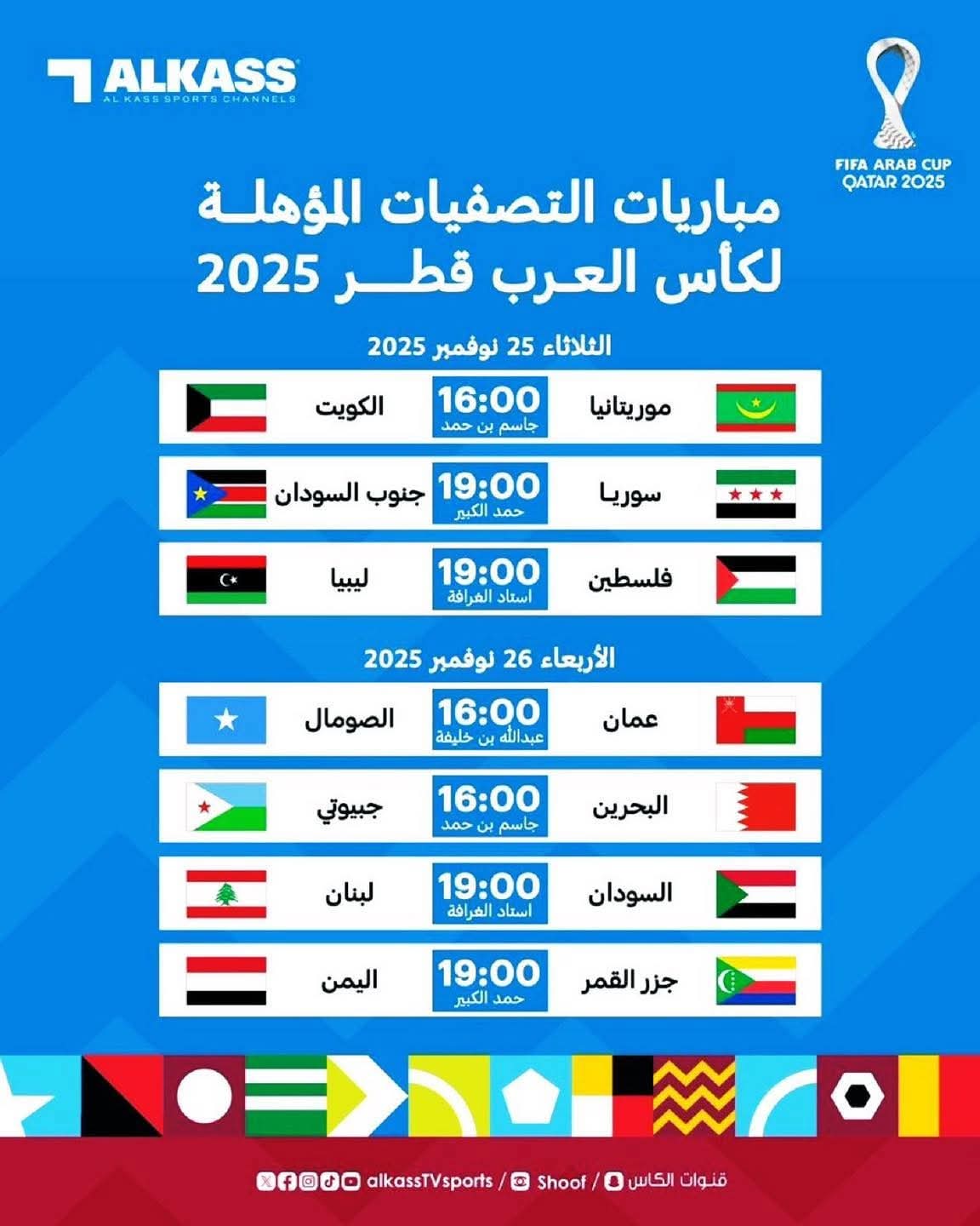 جدول مباريات ملحق كأس العرب 2025 و القنوات الناقلة 3 FB IMG 1761639866515