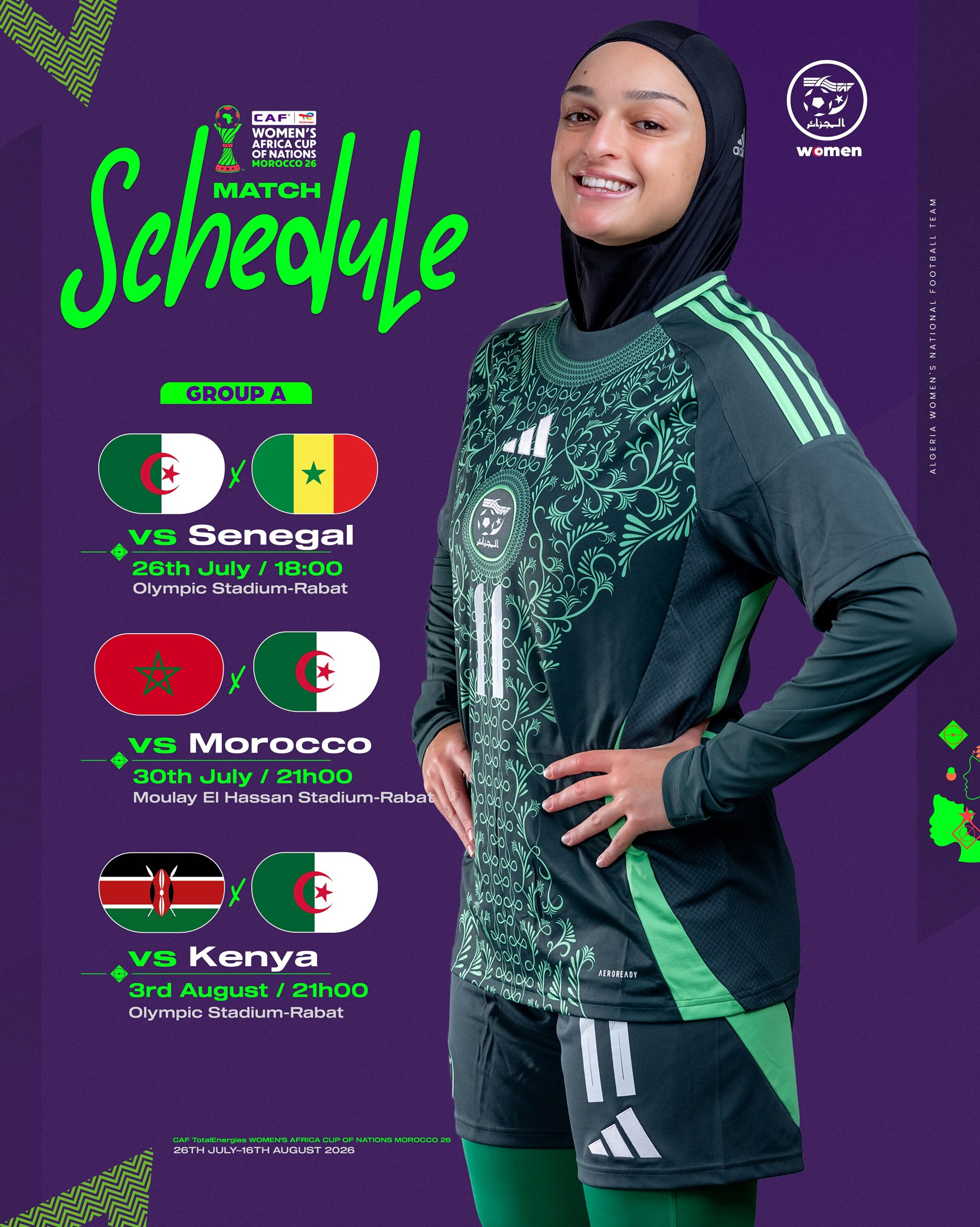 جدول و مواعيد مباريات المنتخب الجزائري للسيدات في كأس إفريقيا 2026 3 طريق "سيدات الخضر" في كأس أمم إفريقيا 2026: مواجهات حاسمة ورِهان عبور دور المجموعات