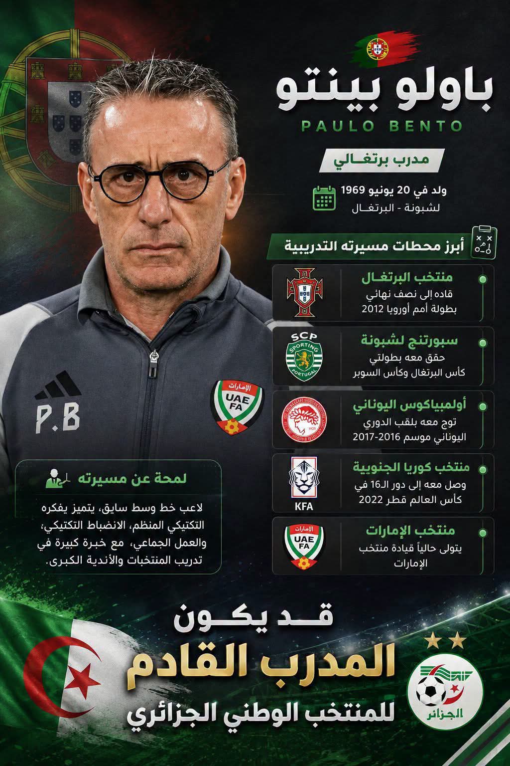 من هو المدرب البرتغالي باولو بينتو مرشح لتدريب المنتخب الجزائري ؟ 3 FB IMG 1786464645654