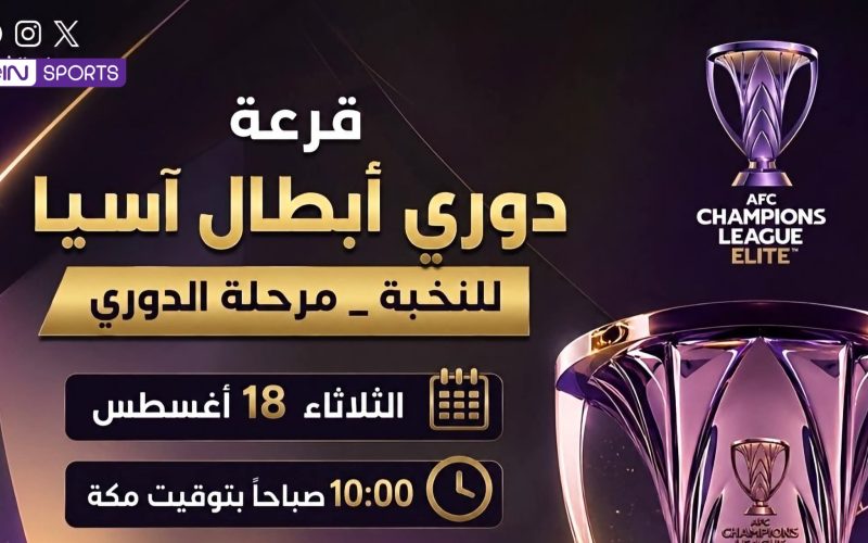 مجاناً .. القنوات الناقلة لقرعة دوري أبطال آسيا للنخبة (مرحلة الدوري)
